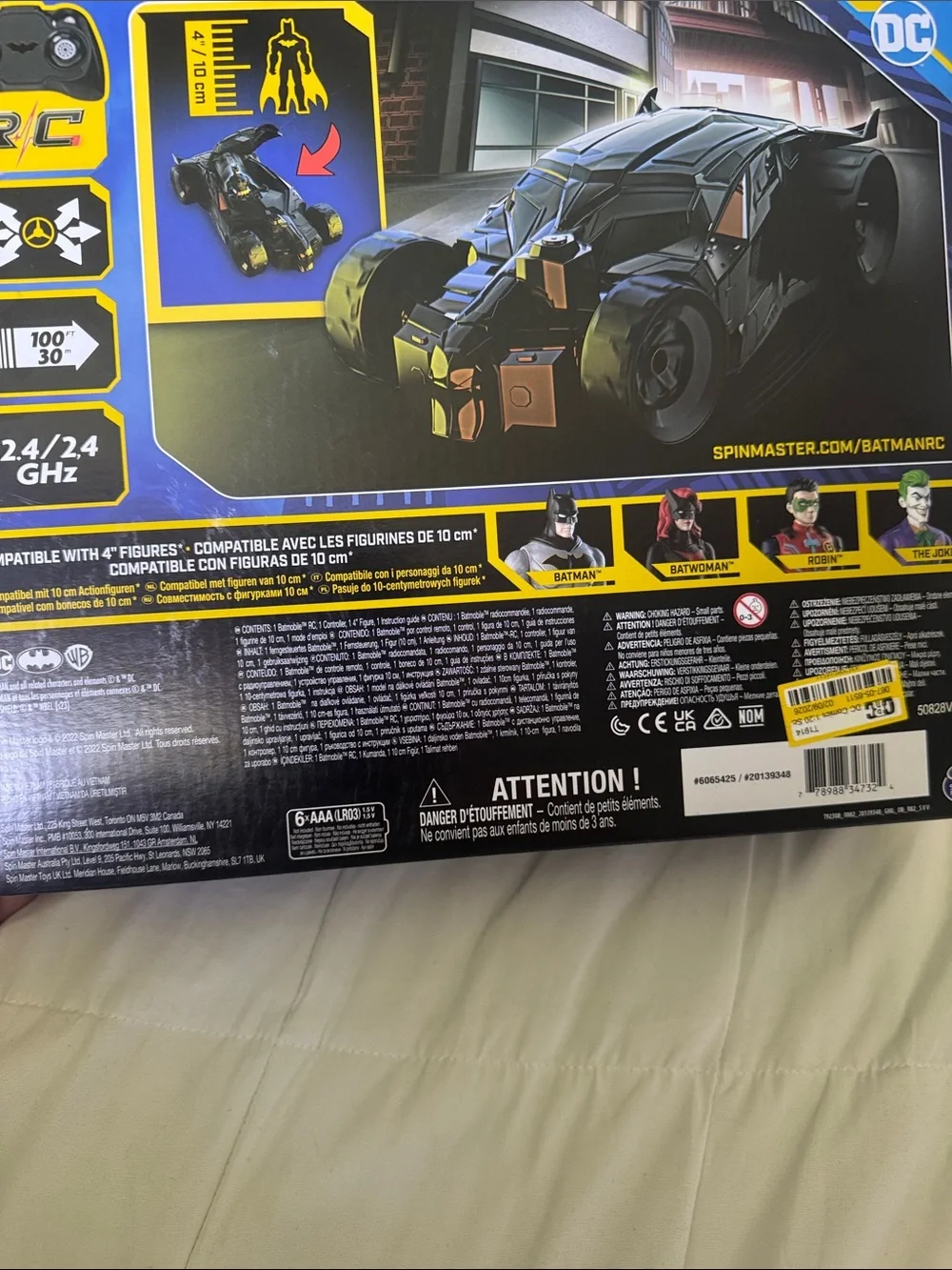 DC Black and Yellow Remote Control Batmobile with Batman Figure